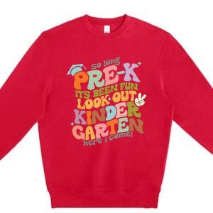 Groovy So Long Prek Look Out Kindergarten Back to School Premium Crewneck Sweatshirt