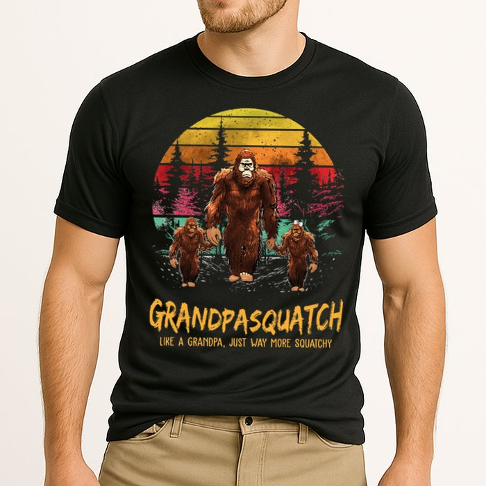 Grandpa Squatch Like A Grandpa Just Way More Squatchy Retro Cooling Performance Crew T-Shirt