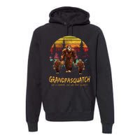 Grandpa Squatch Like A Grandpa Just Way More Squatchy Retro Premium Hoodie