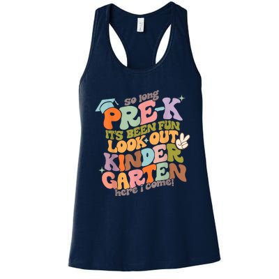 Groovy So Long Prek Look Out Kindergarten Back To School Women's Racerback Tank