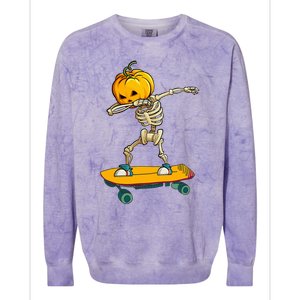 Ghost Skateboard Lazy Halloween Costume Funny Skateboarding Colorblast Crewneck Sweatshirt