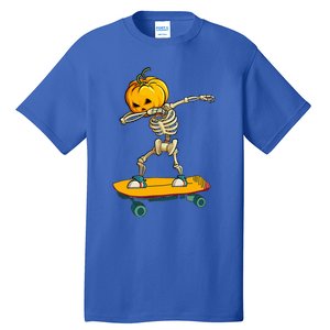 Ghost Skateboard Lazy Halloween Costume Funny Skateboarding Tall T-Shirt