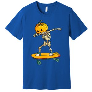 Ghost Skateboard Lazy Halloween Costume Funny Skateboarding Premium T-Shirt