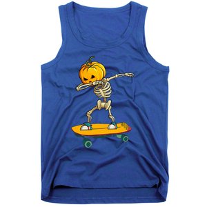 Ghost Skateboard Lazy Halloween Costume Funny Skateboarding Tank Top