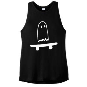 Ghost Skateboard Lazy Halloween Costume Ladies PosiCharge Tri-Blend Wicking Tank