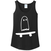 Ghost Skateboard Lazy Halloween Costume Ladies Essential Tank