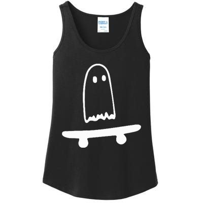 Ghost Skateboard Lazy Halloween Costume Ladies Essential Tank