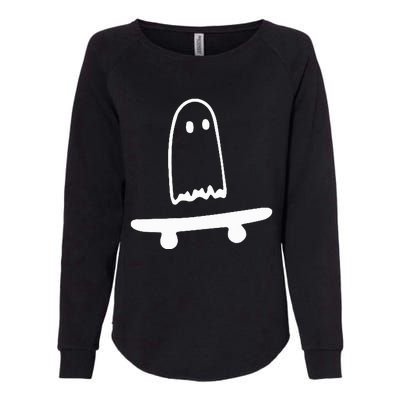 Ghost Skateboard Lazy Halloween Costume Womens California Wash Sweatshirt