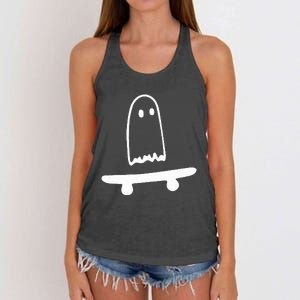 Ghost Skateboard Lazy Halloween Costume Women's Knotted Racerback Tank