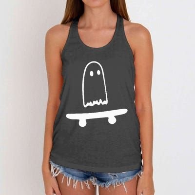 Ghost Skateboard Lazy Halloween Costume Women's Knotted Racerback Tank