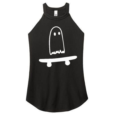 Ghost Skateboard Lazy Halloween Costume Women’s Perfect Tri Rocker Tank