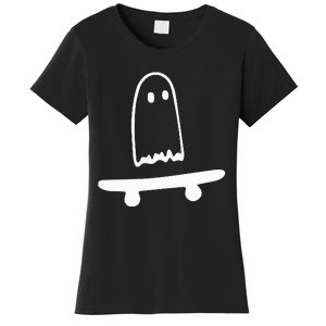 Ghost Skateboard Lazy Halloween Costume Women's T-Shirt