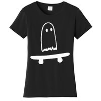 Ghost Skateboard Lazy Halloween Costume Women's T-Shirt