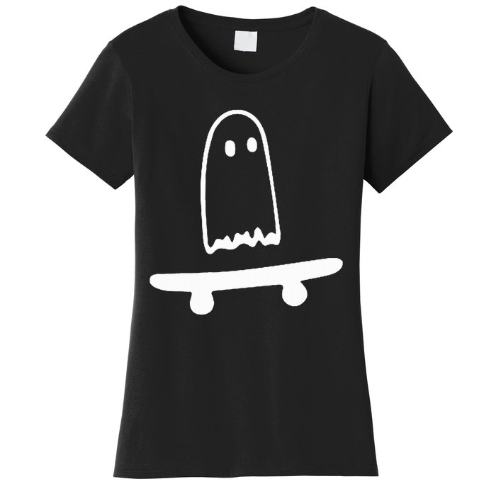 Ghost Skateboard Lazy Halloween Costume Women's T-Shirt