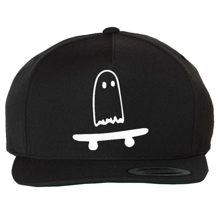 Ghost Skateboard Lazy Halloween Costume Wool Snapback Cap