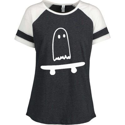 Ghost Skateboard Lazy Halloween Costume Enza Ladies Jersey Colorblock Tee