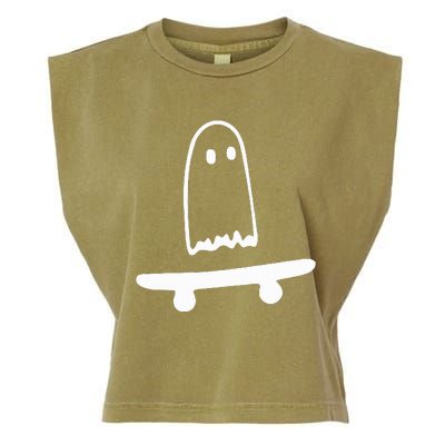 Ghost Skateboard Lazy Halloween Costume Garment-Dyed Women's Muscle Tee