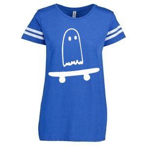 Ghost Skateboard Lazy Halloween Costume Enza Ladies Jersey Football T-Shirt