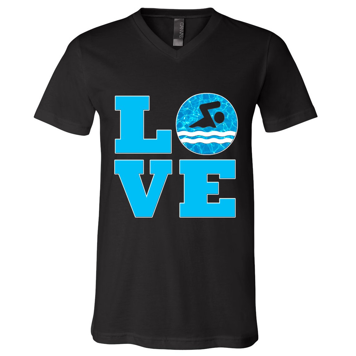 Gift Swim Love For Swimmers & Swimming V-Neck T-Shirt