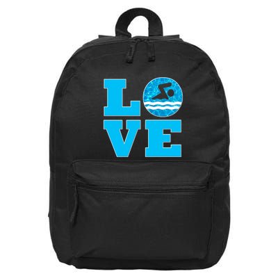 Gift Swim Love For Swimmers & Swimming 16 in Basic Backpack
