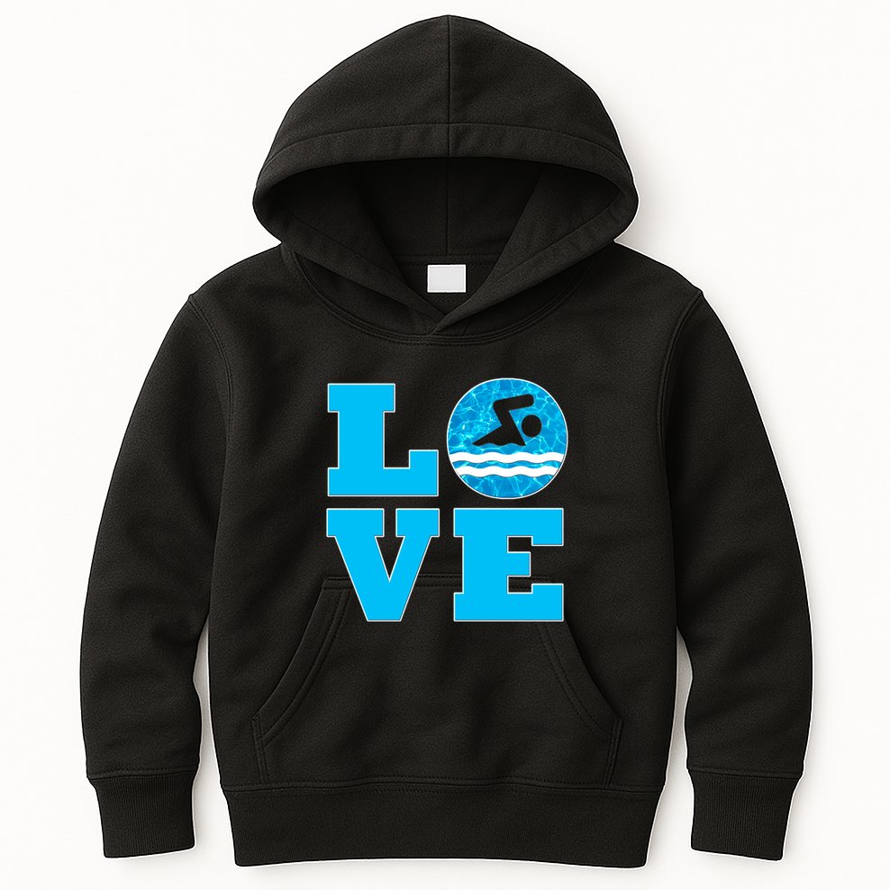 Gift Swim Love For Swimmers & Swimming Kids Hoodie