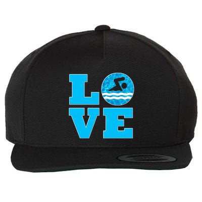 Gift Swim Love For Swimmers & Swimming Wool Snapback Cap