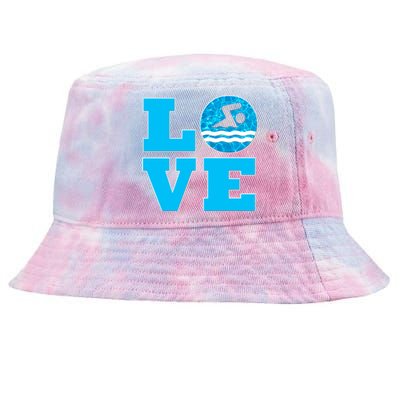 Gift Swim Love For Swimmers & Swimming Tie-Dyed Bucket Hat