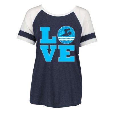 Gift Swim Love For Swimmers & Swimming Enza Ladies Jersey Colorblock Tee