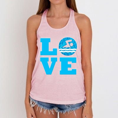 Gift Swim Love For Swimmers & Swimming Women's Knotted Racerback Tank