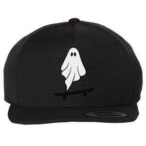 Ghost Skateboard Lazy Halloween Costume Funny Skateboarding Wool Snapback Cap