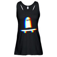 Ghost Skateboard Lazy Halloween Costume Funny Skateboarding Ladies Essential Flowy Tank