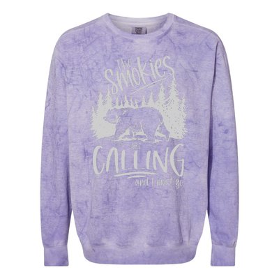 Great Smoky Mountains The Smokies Are Calling And I Must Go Colorblast Crewneck Sweatshirt