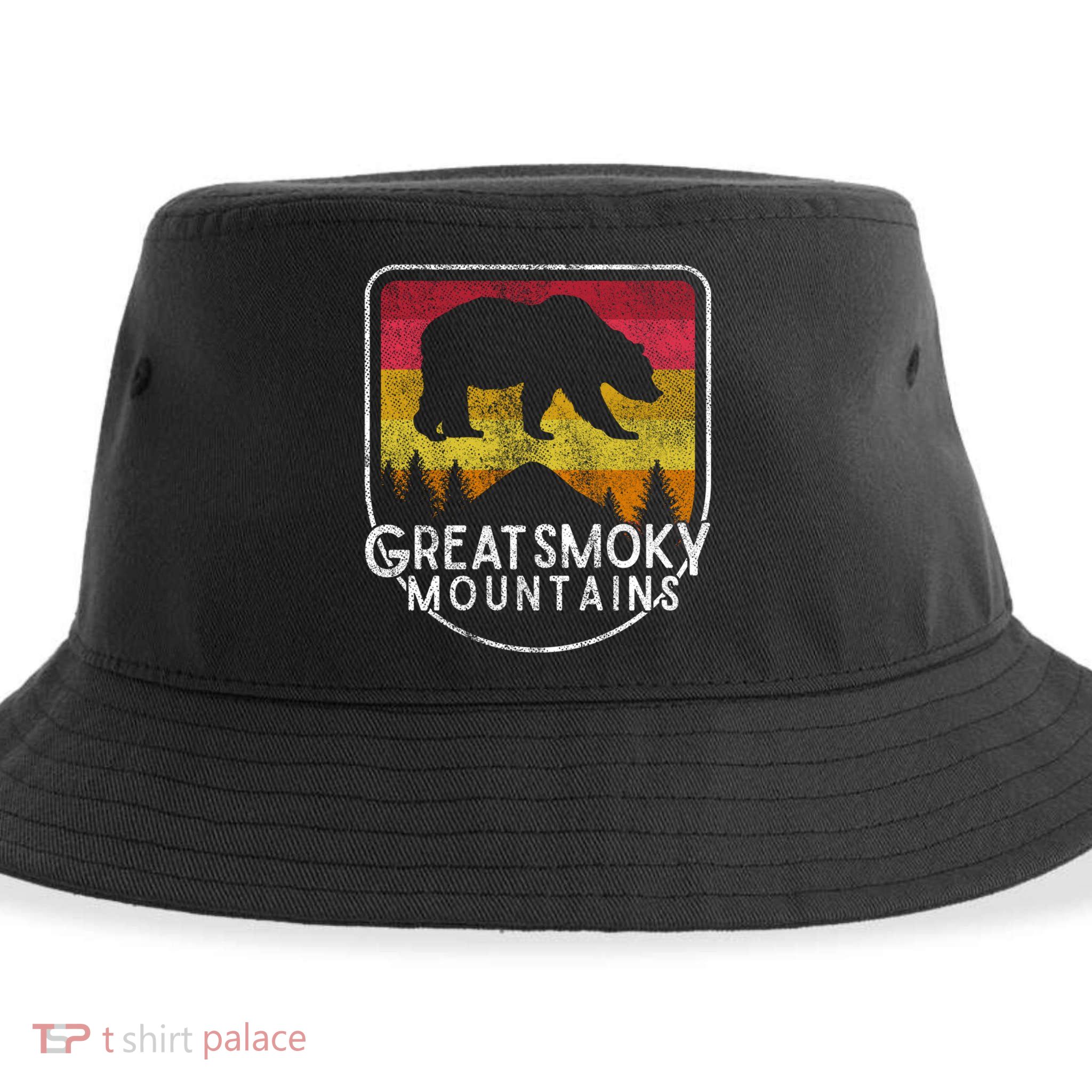 Great Smoky Mountains National Park Retro Gift Sustainable Bucket Hat