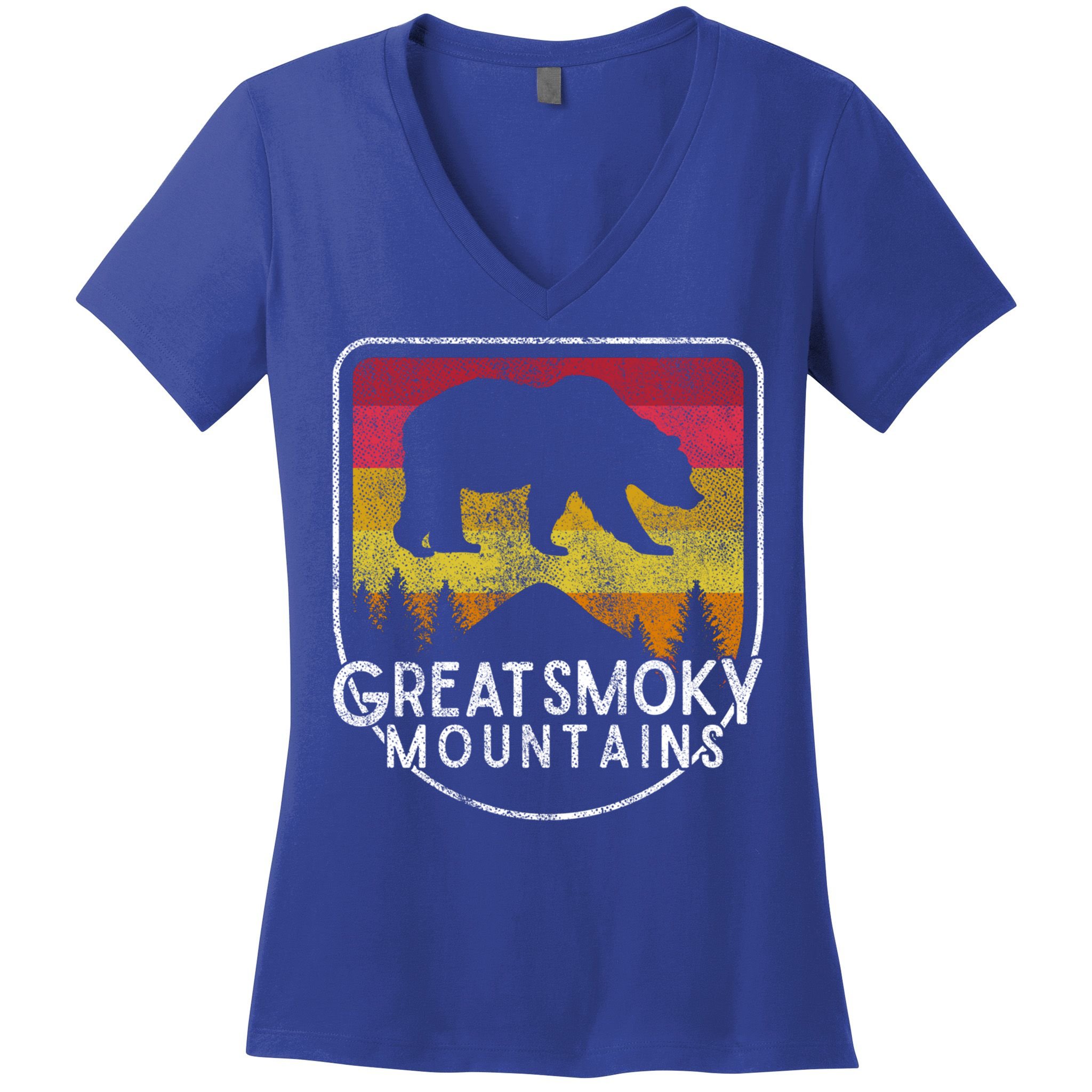 Great Smoky Mountains National Park Retro Gift Women's V-Neck T-Shirt