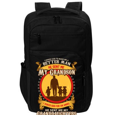 God Sent Me My Grandson And Granddaughters Impact Tech Backpack