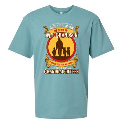 God Sent Me My Grandson And Granddaughters Sueded Cloud Jersey T-Shirt