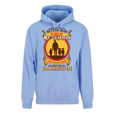 God Sent Me My Grandson And Granddaughters Unisex Surf Hoodie