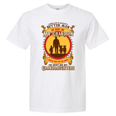 God Sent Me My Grandson And Granddaughters Garment-Dyed Heavyweight T-Shirt