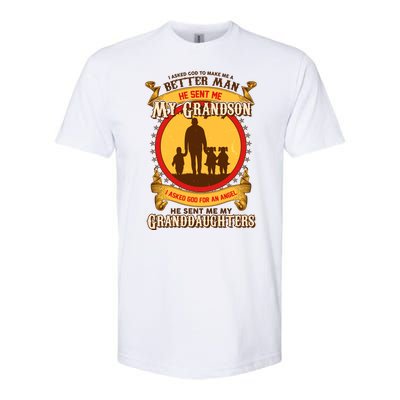 God Sent Me My Grandson And Granddaughters Softstyle® CVC T-Shirt