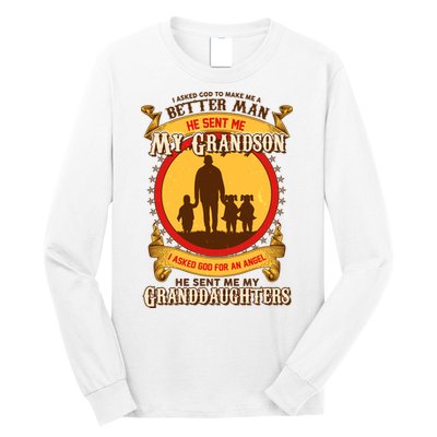 God Sent Me My Grandson And Granddaughters Long Sleeve Shirt