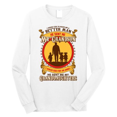 God Sent Me My Grandson And Granddaughters Long Sleeve Shirt