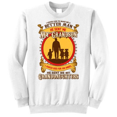 God Sent Me My Grandson And Granddaughters Sweatshirt