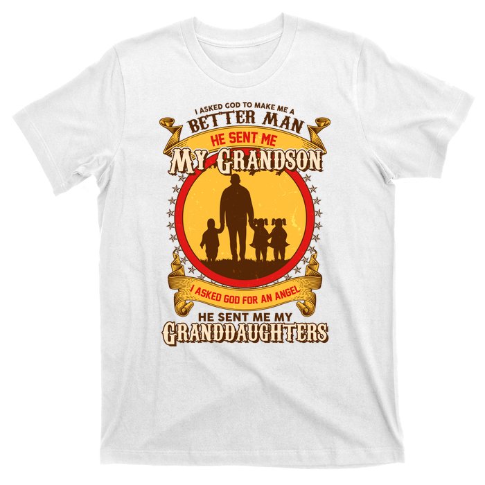 God Sent Me My Grandson And Granddaughters T-Shirt