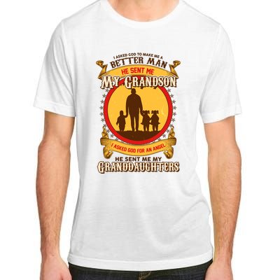 God Sent Me My Grandson And Granddaughters Adult ChromaSoft Performance T-Shirt