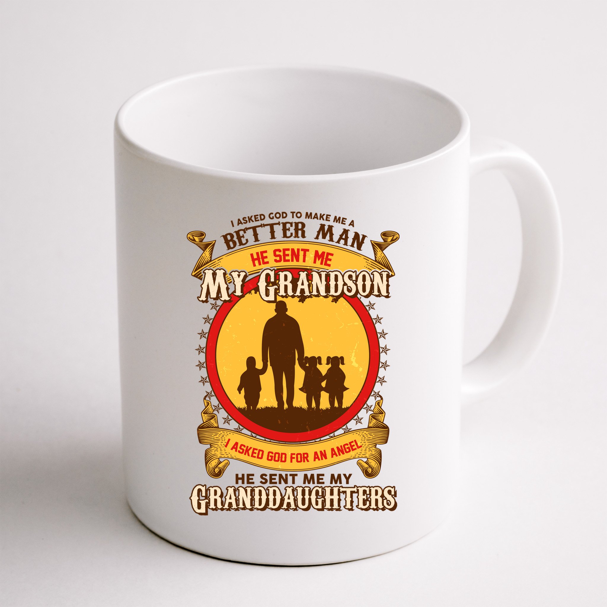 God Sent Me My Grandson And Granddaughters Mug