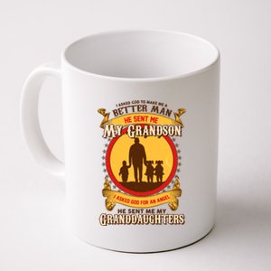 God Sent Me My Grandson And Granddaughters Coffee Mug