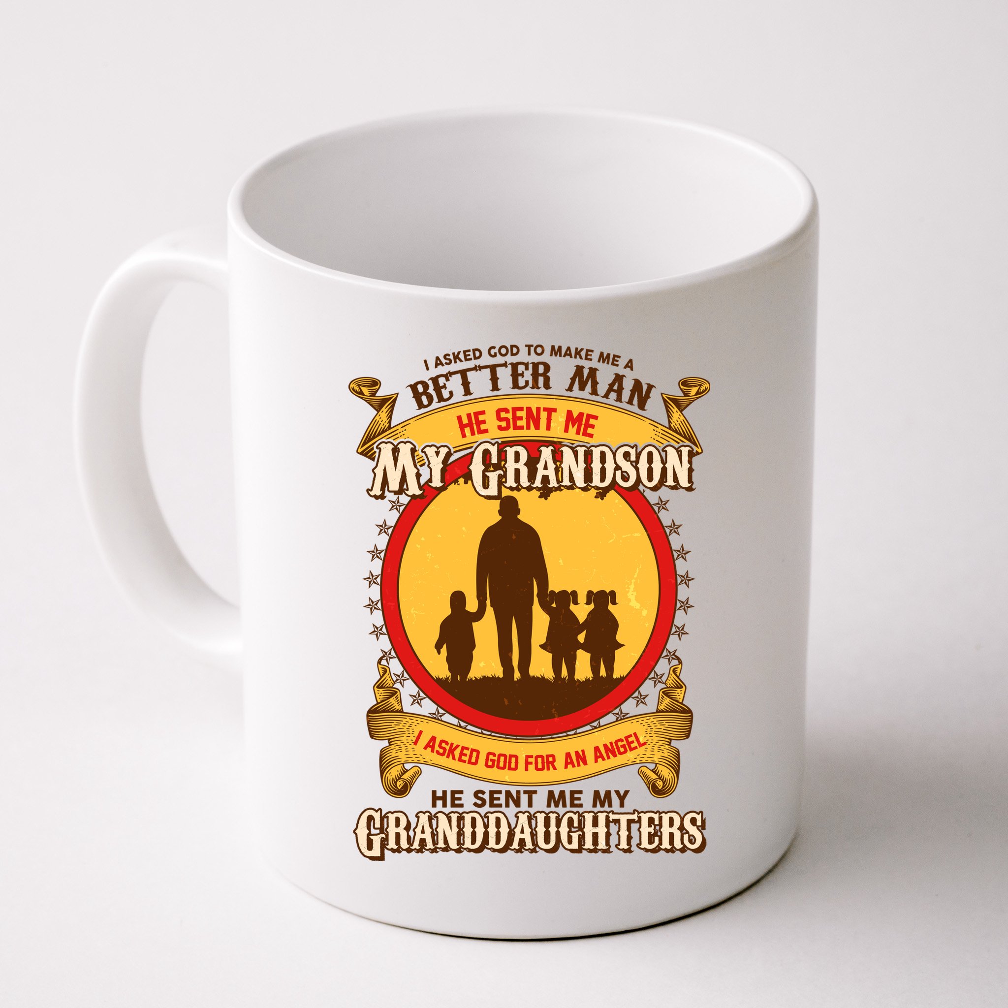God Sent Me My Grandson And Granddaughters Mug