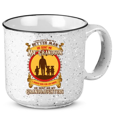 God Sent Me My Grandson And Granddaughters 15oz Campfire Ceramic Mug
