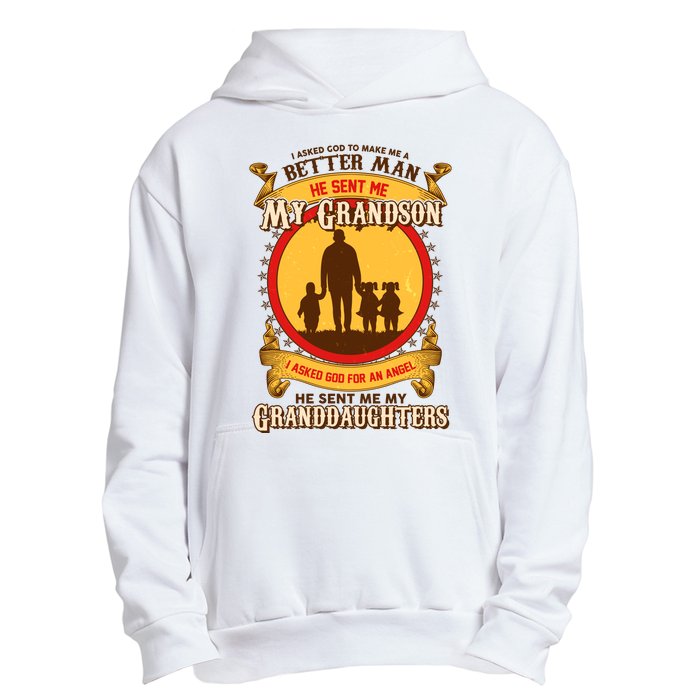 God Sent Me My Grandson And Granddaughters Urban Pullover Hoodie