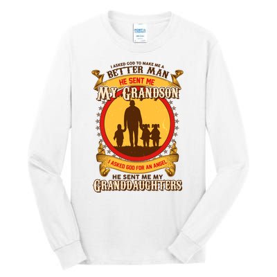 God Sent Me My Grandson And Granddaughters Tall Long Sleeve T-Shirt